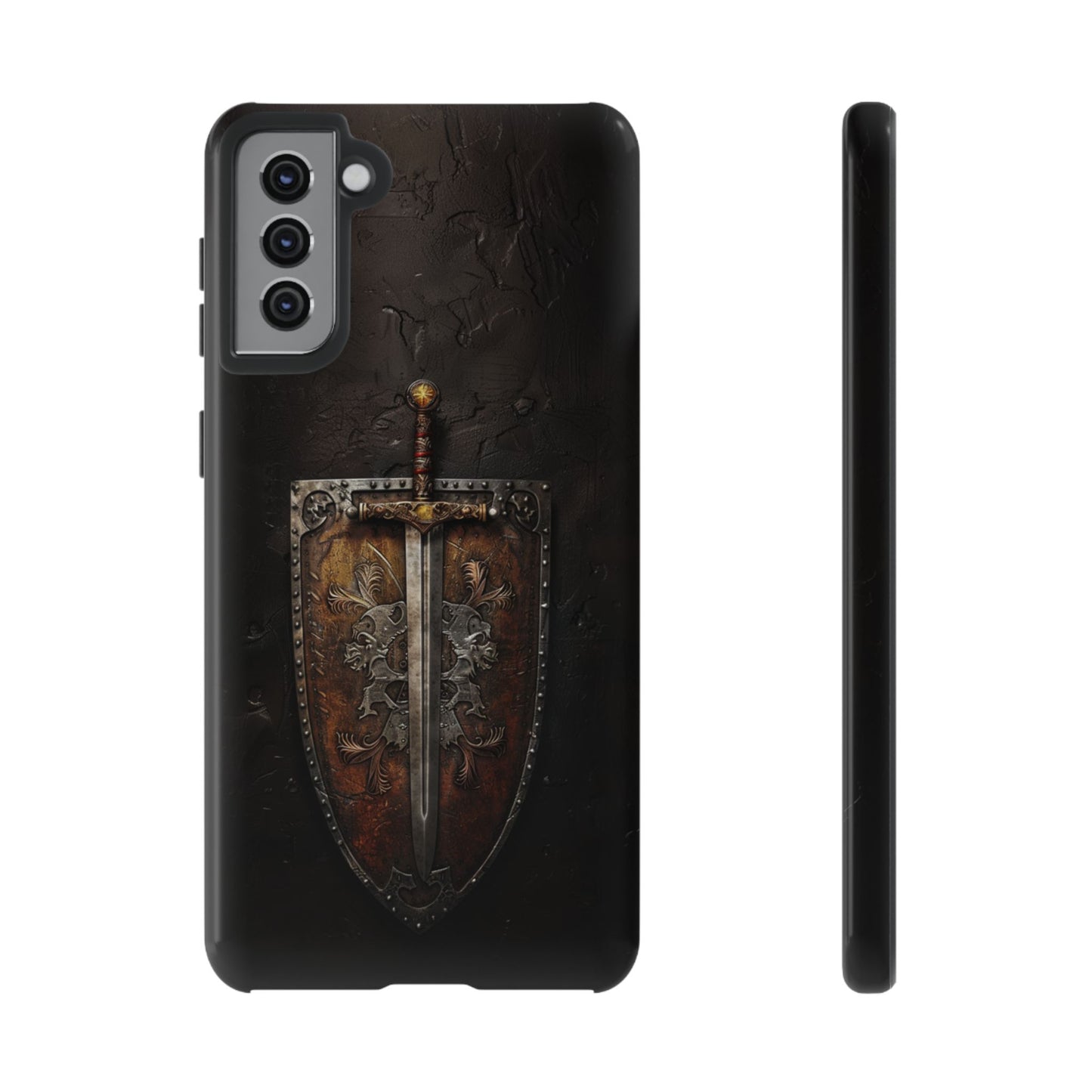 Medieval Sword and Shield Phone Case - For iPhone, Samsung Galaxy, and Google Pixel Devices