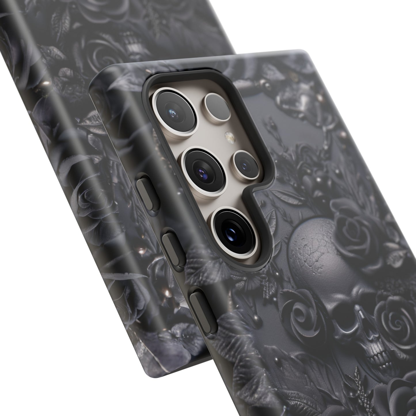 Gothic Black Roses Tough Phone Case – Elegant Dark Floral Design for iPhone, Samsung Galaxy, and Google Pixel Devices