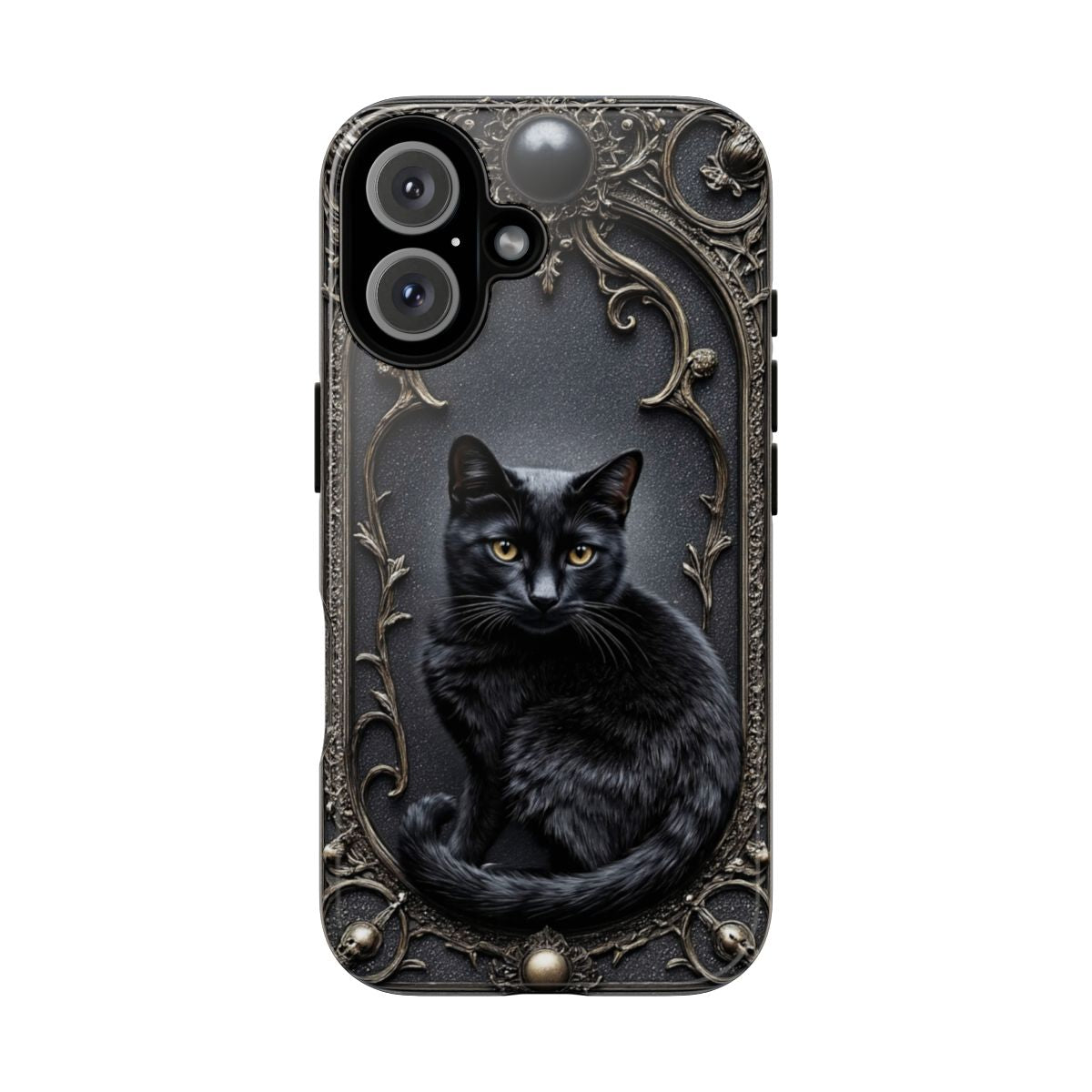 Gothic Black Cat Phone Case – Mystical & Elegant Feline Design
