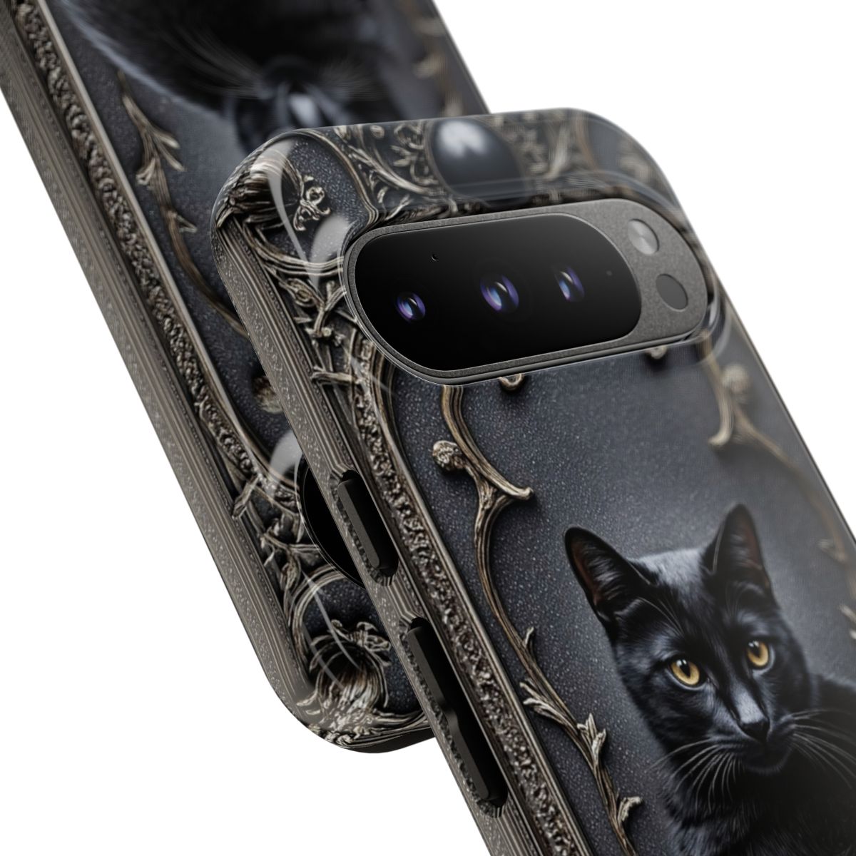 Gothic Black Cat Phone Case – Mystical & Elegant Feline Design