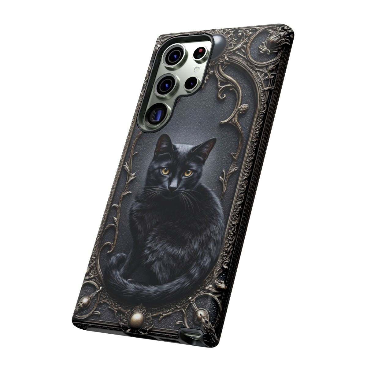 Gothic Black Cat Phone Case – Mystical & Elegant Feline Design