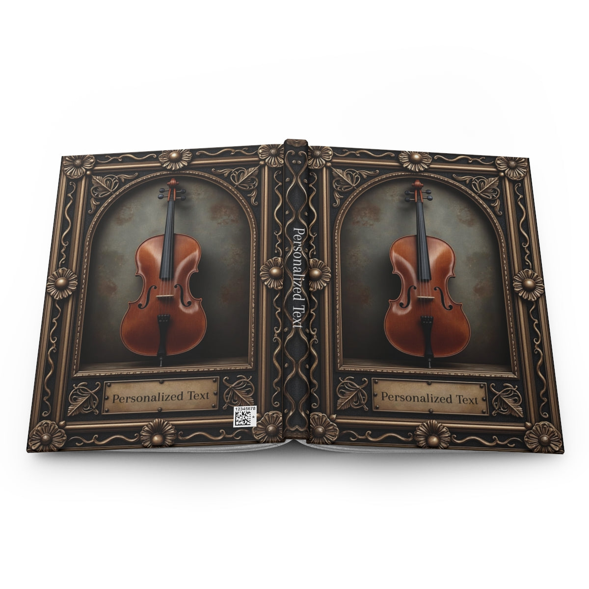 Ornate Cello Journal – Customizable Classical Music Hardcover Notebook