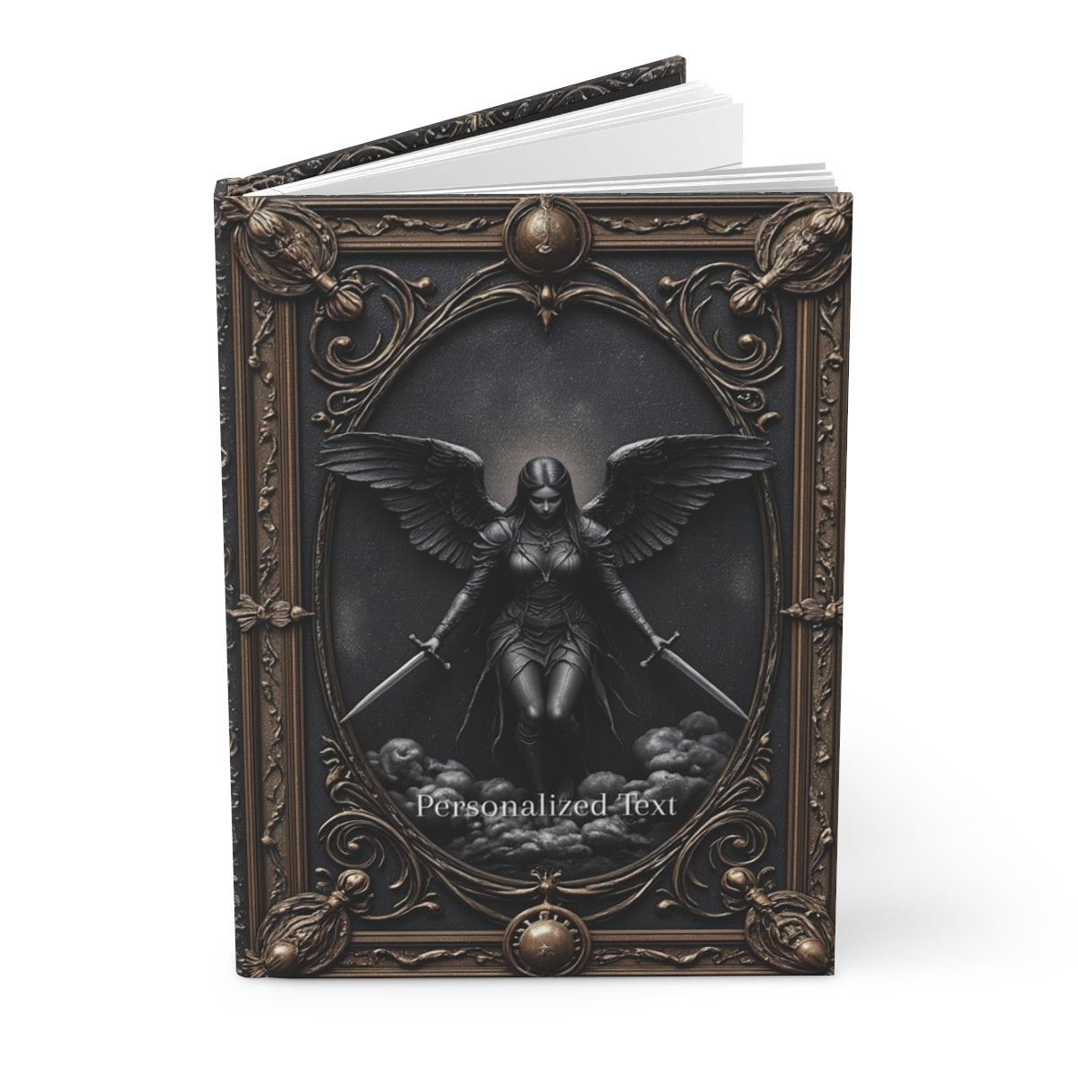 Dark Valkyrie Angel Journal - Personalized Gothic Warrior Notebook