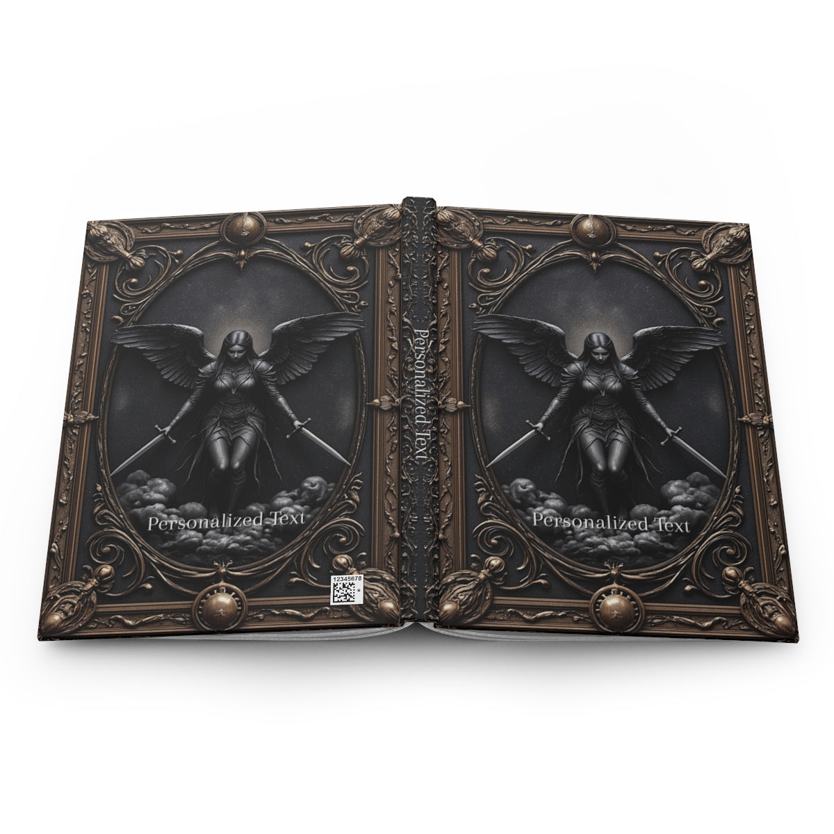 Dark Valkyrie Angel Journal - Personalized Gothic Warrior Notebook