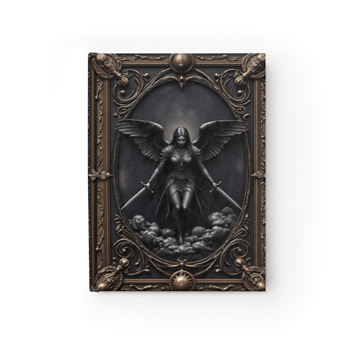 Dark Valkyrie Angel Journal - Personalized Gothic Warrior Notebook