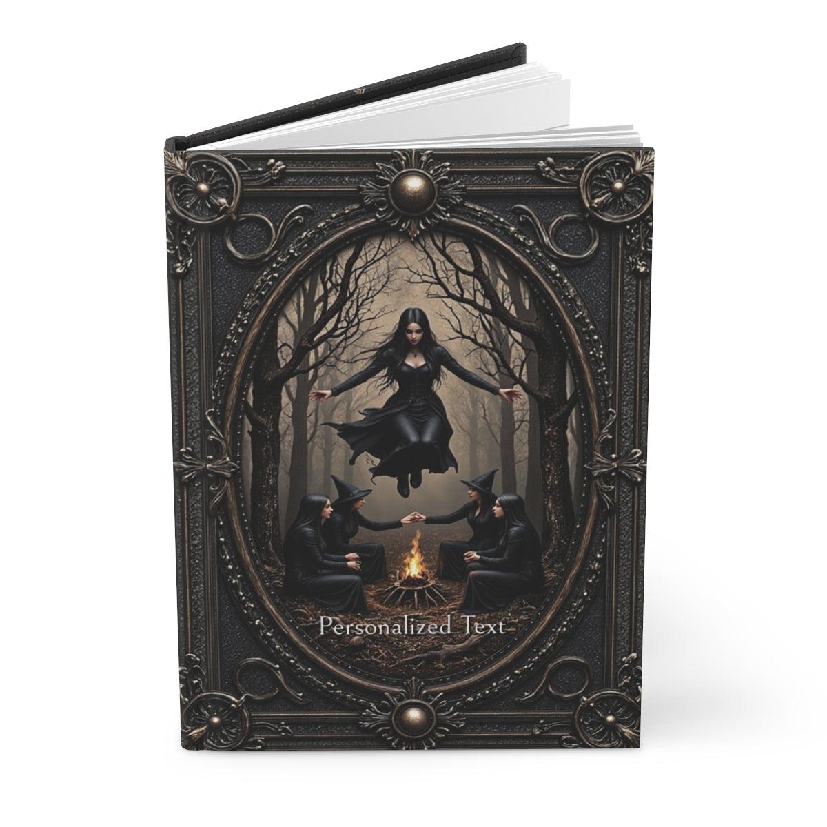 Witchy Ritual Circle Journal - Personalized Gothic Forest Notebook
