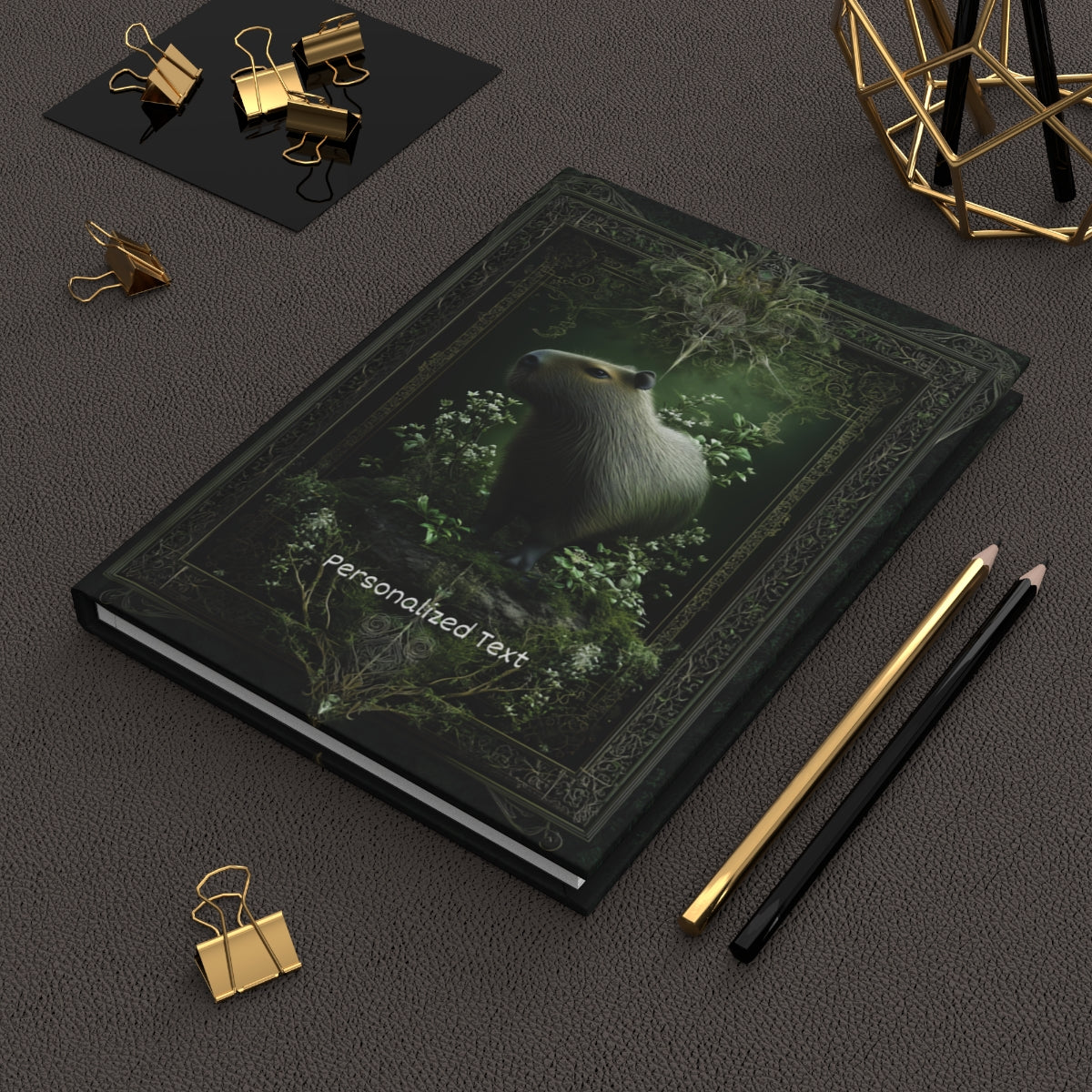 Mystical Capybara Journal - Personalized Forest Animal Notebook