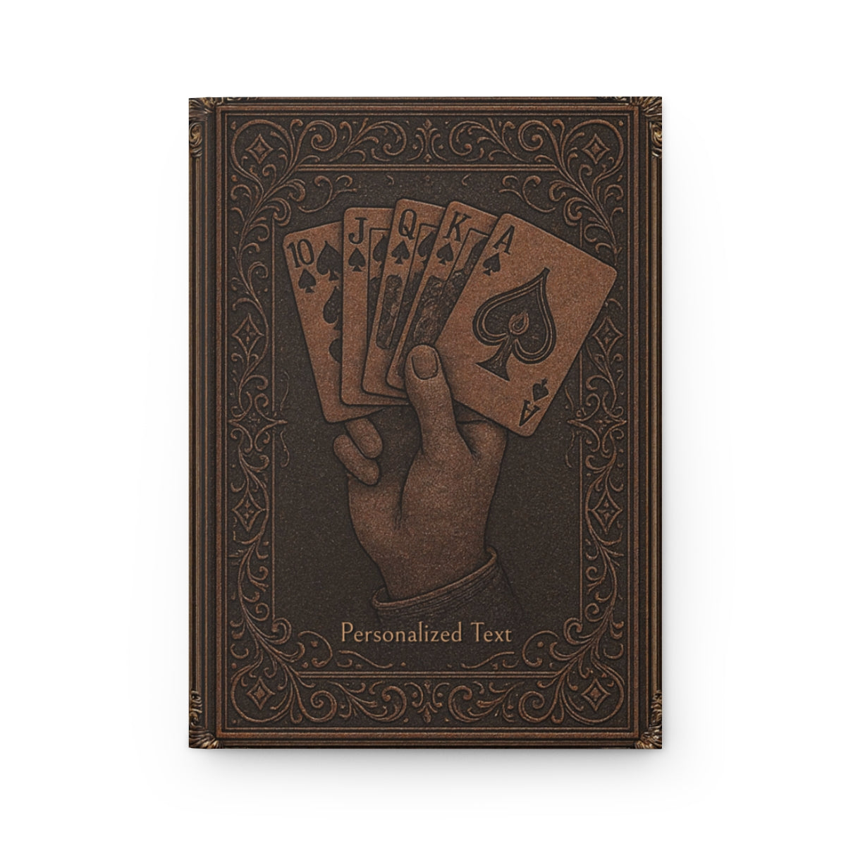 Royal Flush Poker Notebook - Personalized Vintage Playing Card Journal