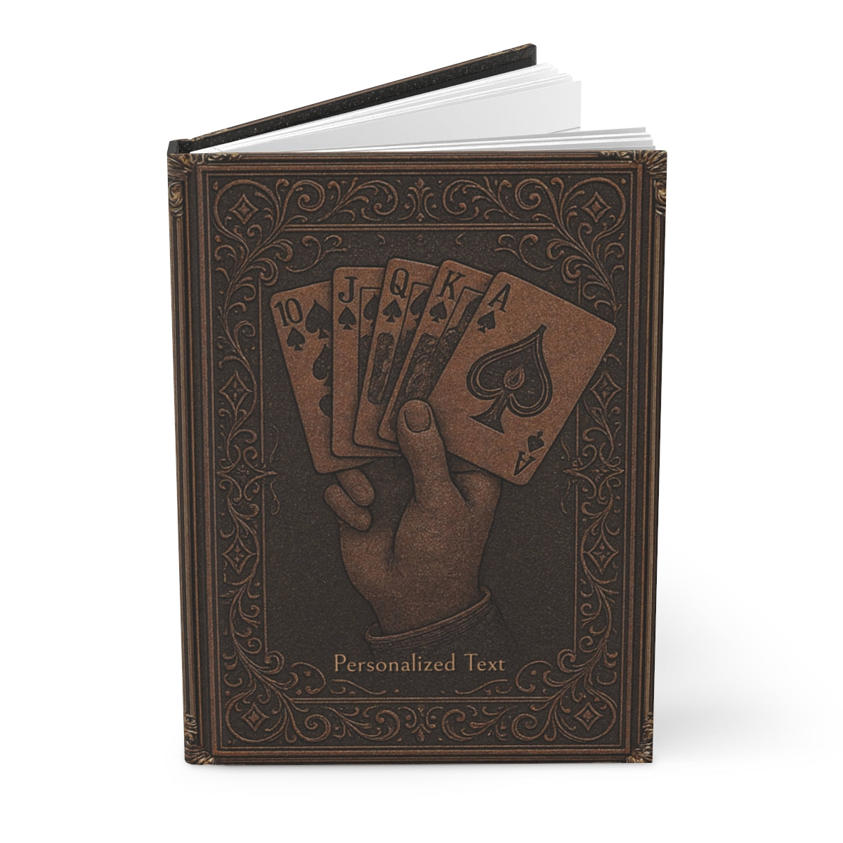 Royal Flush Poker Notebook - Personalized Vintage Playing Card Journal
