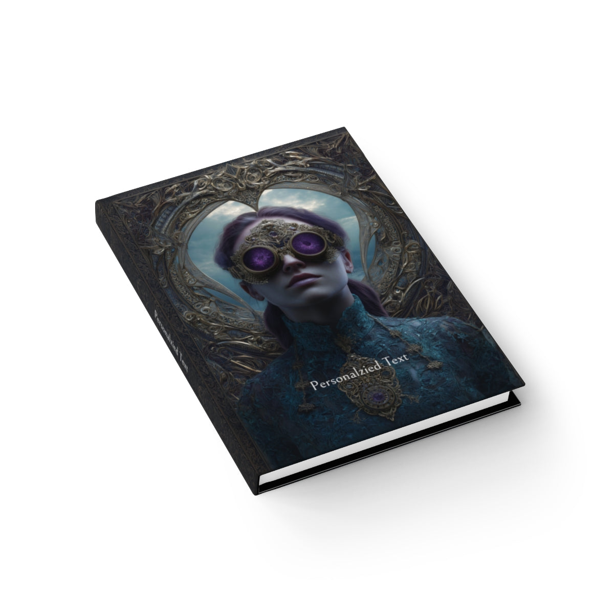 Personalized Steampunk Visionary Journal - Gothic Goggle Girl Notebook