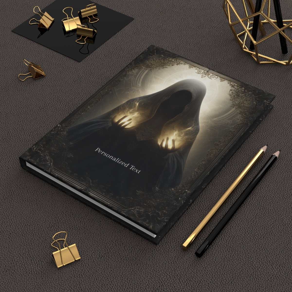 Mystic Flame Journal - Personalized Gothic Spellcaster Notebook