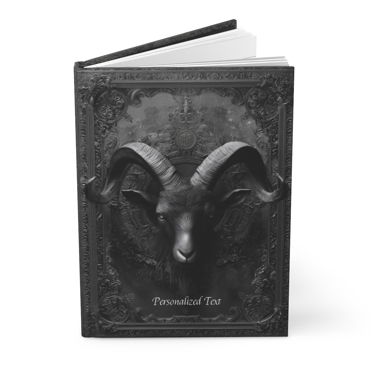 Gothic Ram Head Journal - Dark Aesthetic Personalized Notebook