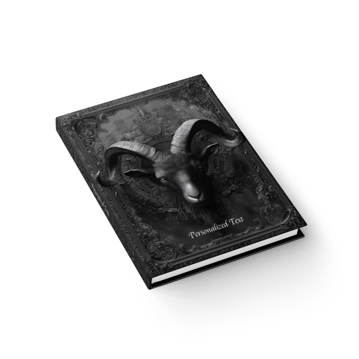 Gothic Ram Head Journal - Dark Aesthetic Personalized Notebook