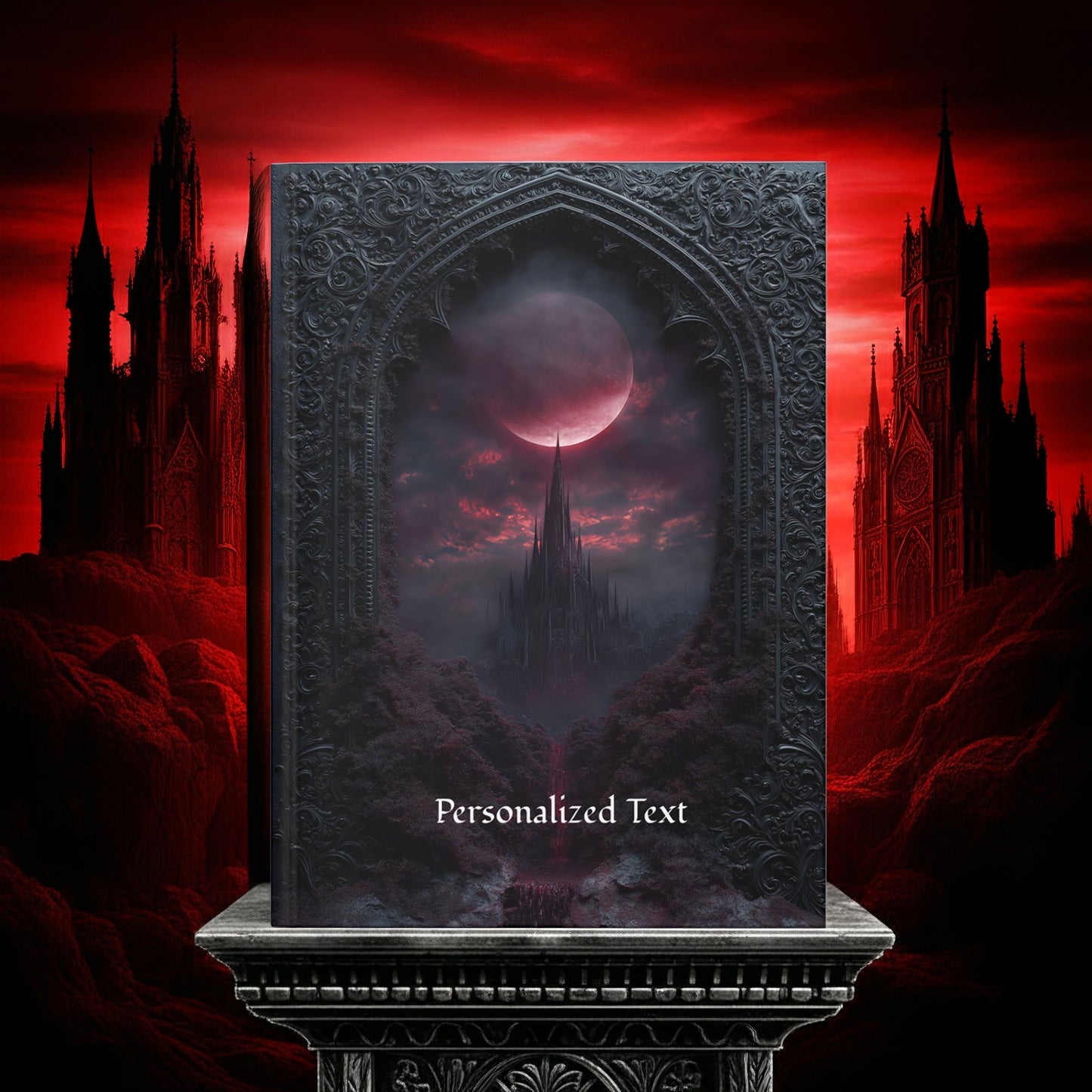 Gothic Vampire Castle Journal - Dark Fantasy Notebook with Optional Personalized Text