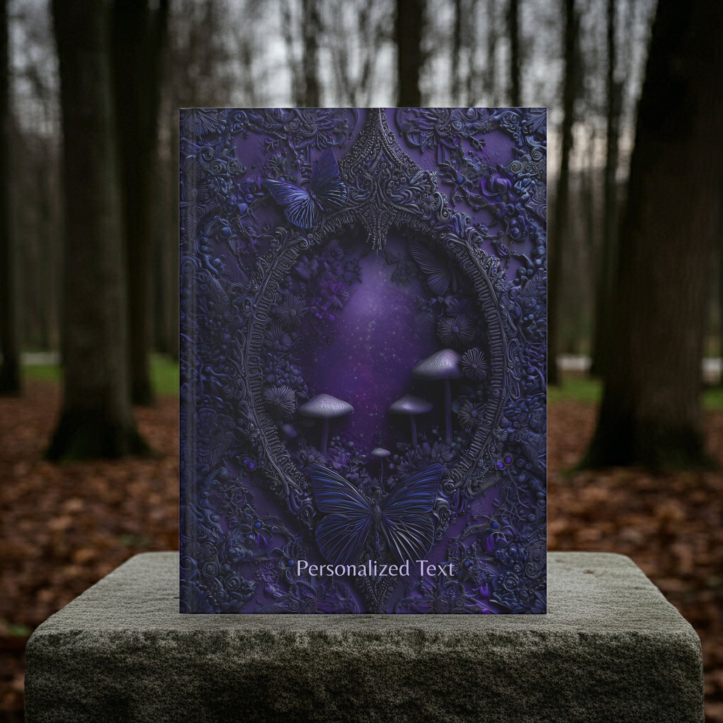 Enchanted Butterfly Forest Journal - Gothic Fantasy Notebook with Optional Personalized Text