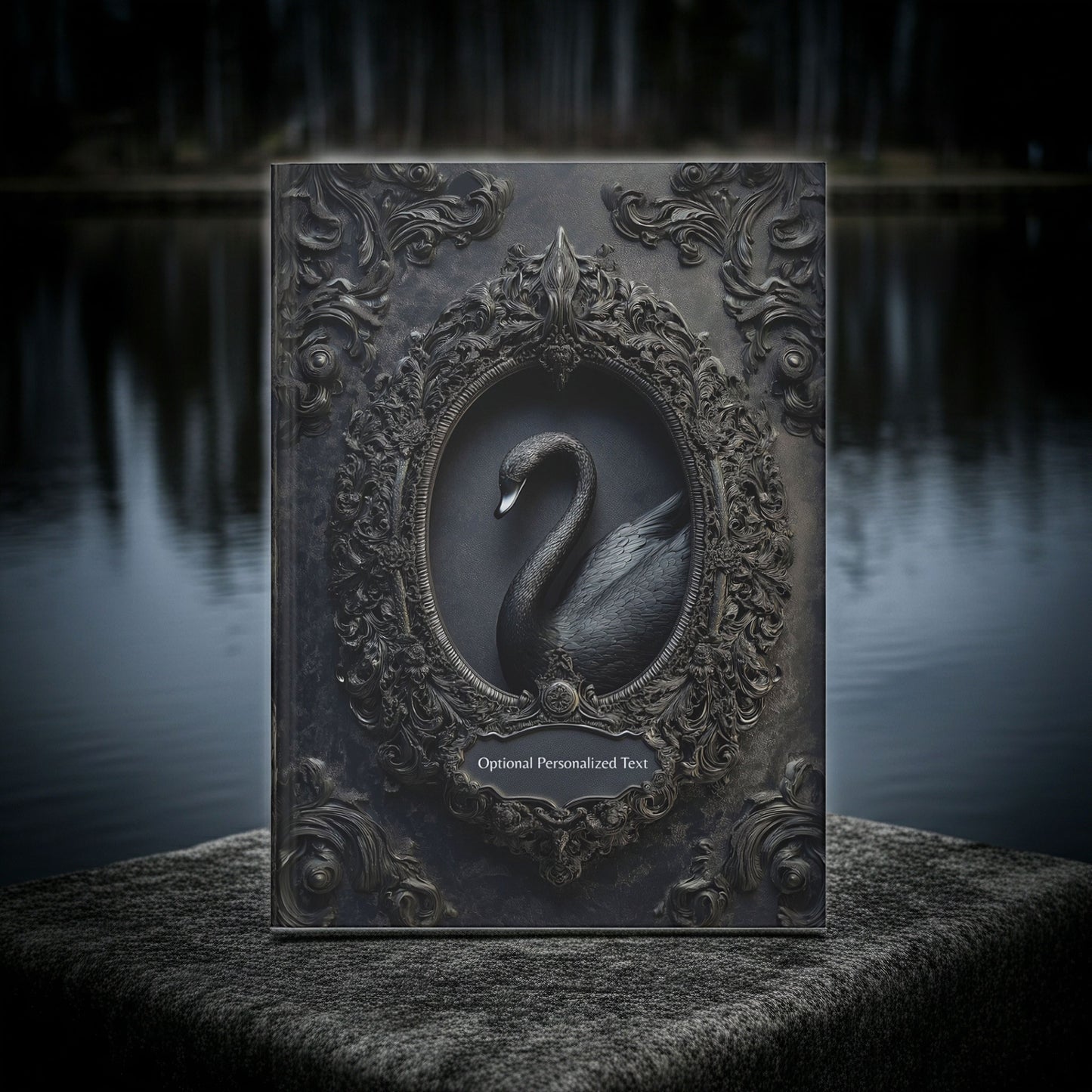 Black Swan Gothic Journal - Dark Elegance Notebook with Optional Personalized Text