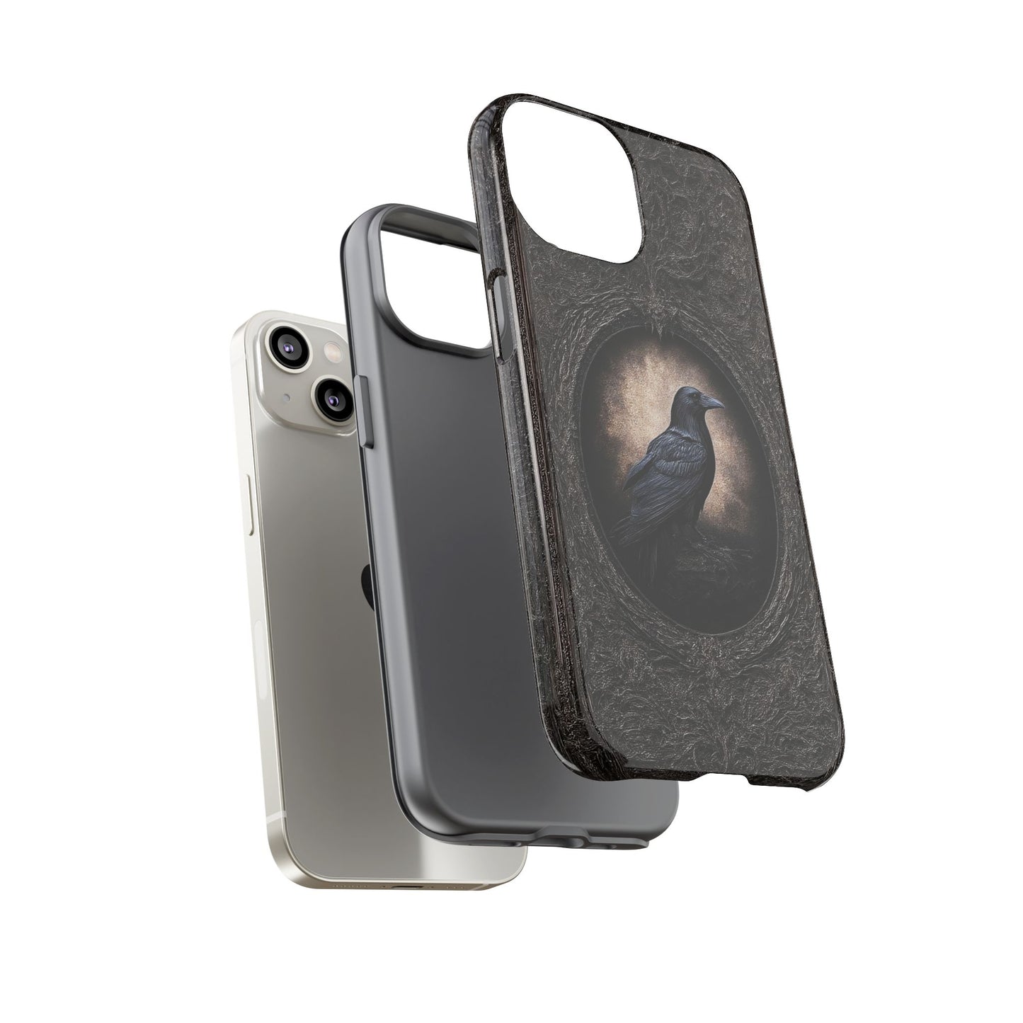 Gothic Raven Phone Case - Mysterious Dark Bird Design