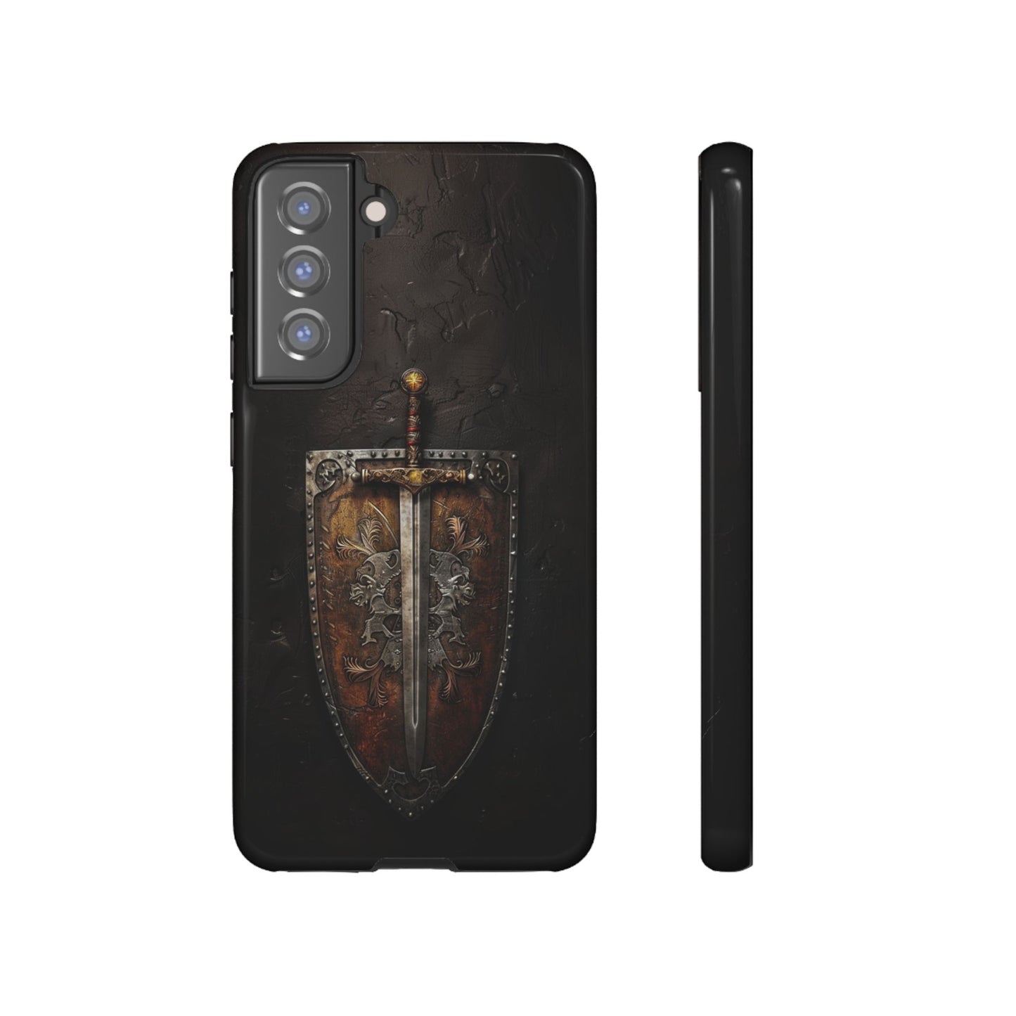 Medieval Sword and Shield Phone Case - For iPhone, Samsung Galaxy, and Google Pixel Devices