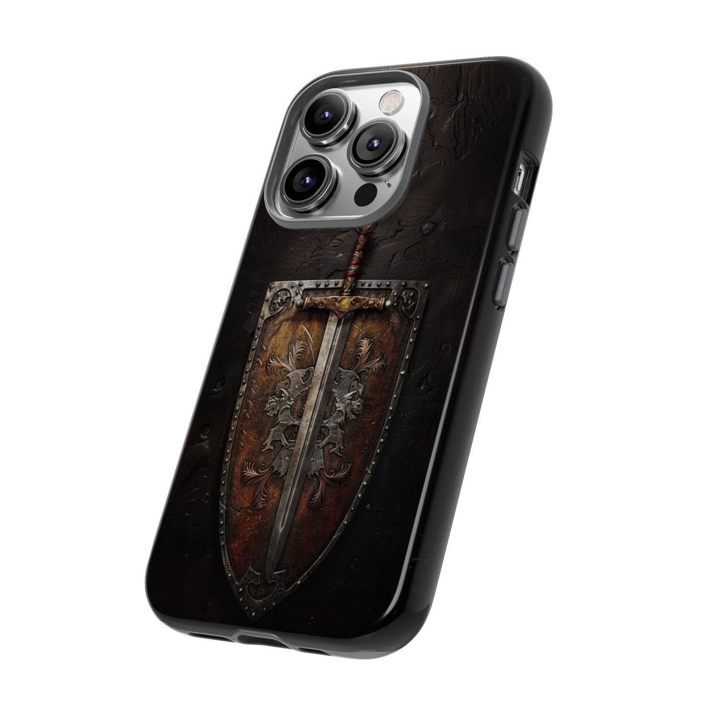 Medieval Sword and Shield Phone Case - For iPhone, Samsung Galaxy, and Google Pixel Devices