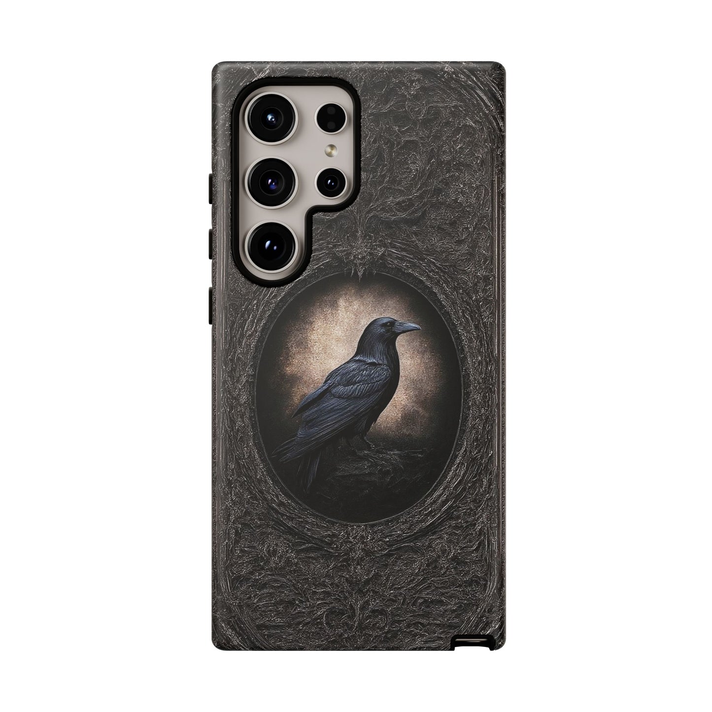 Gothic Raven Phone Case - Mysterious Dark Bird Design