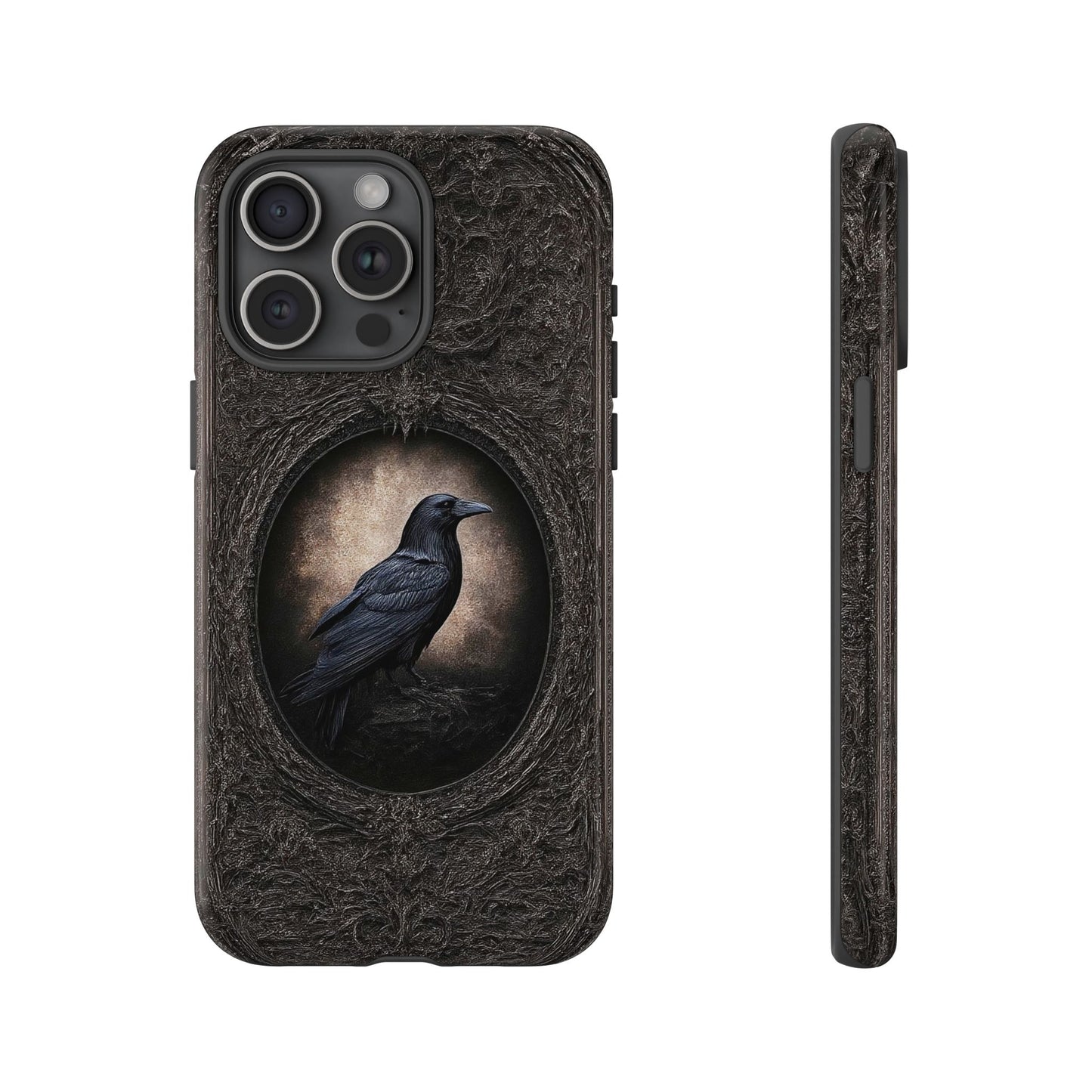 Gothic Raven Phone Case - Mysterious Dark Bird Design