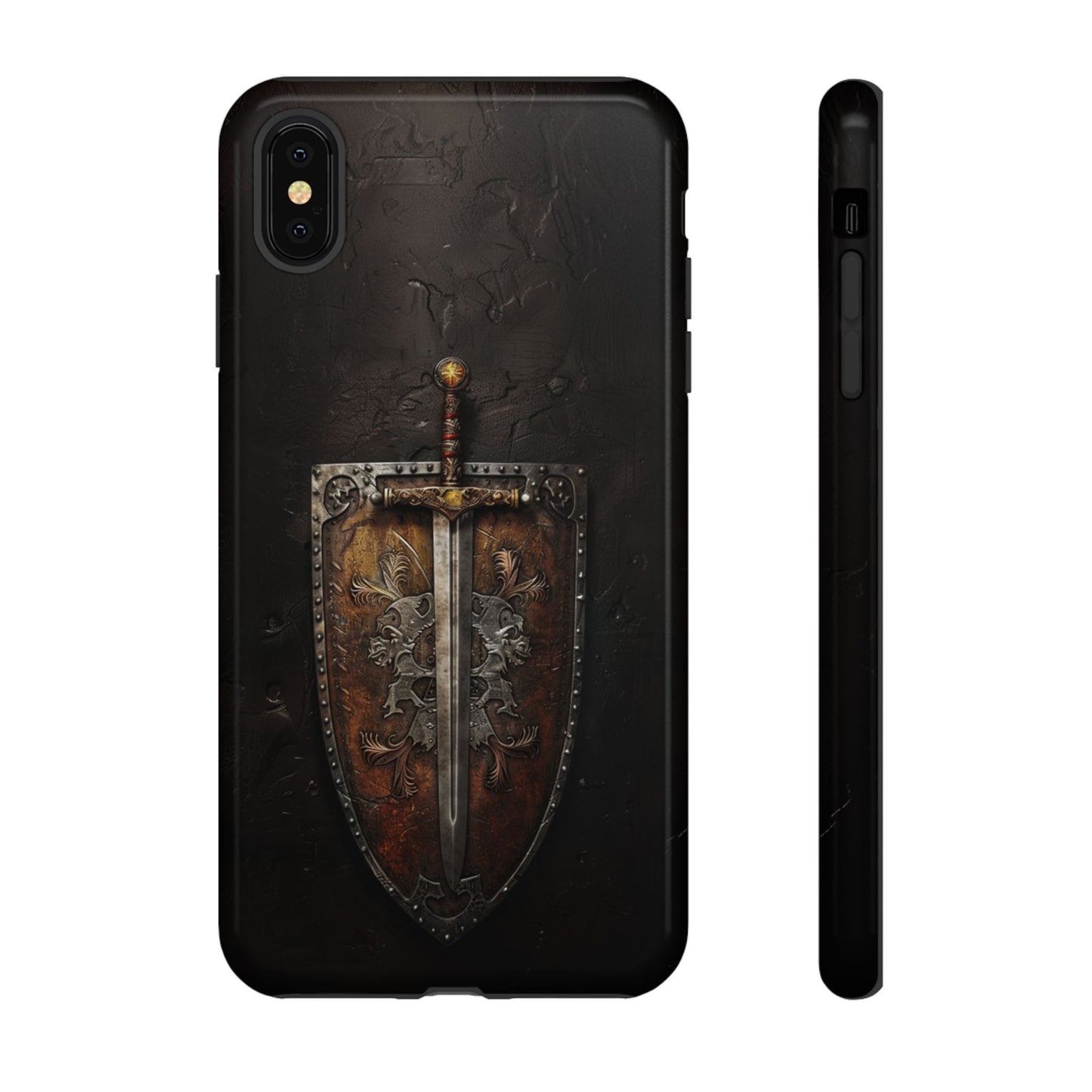 Medieval Sword and Shield Phone Case - For iPhone, Samsung Galaxy, and Google Pixel Devices