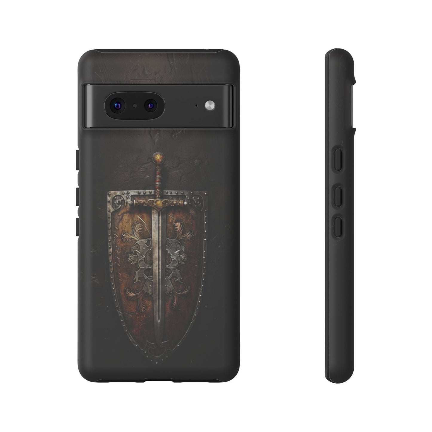 Medieval Sword and Shield Phone Case - For iPhone, Samsung Galaxy, and Google Pixel Devices