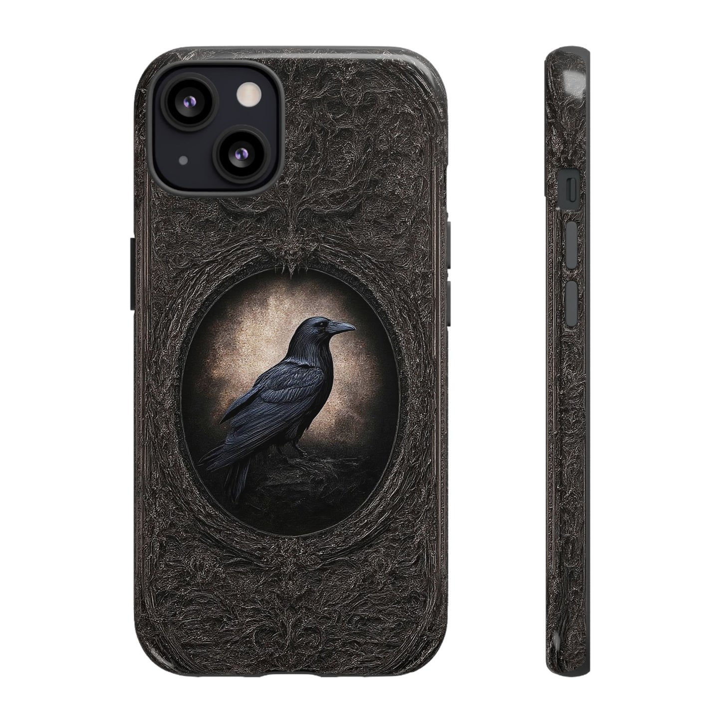 Gothic Raven Phone Case - Mysterious Dark Bird Design