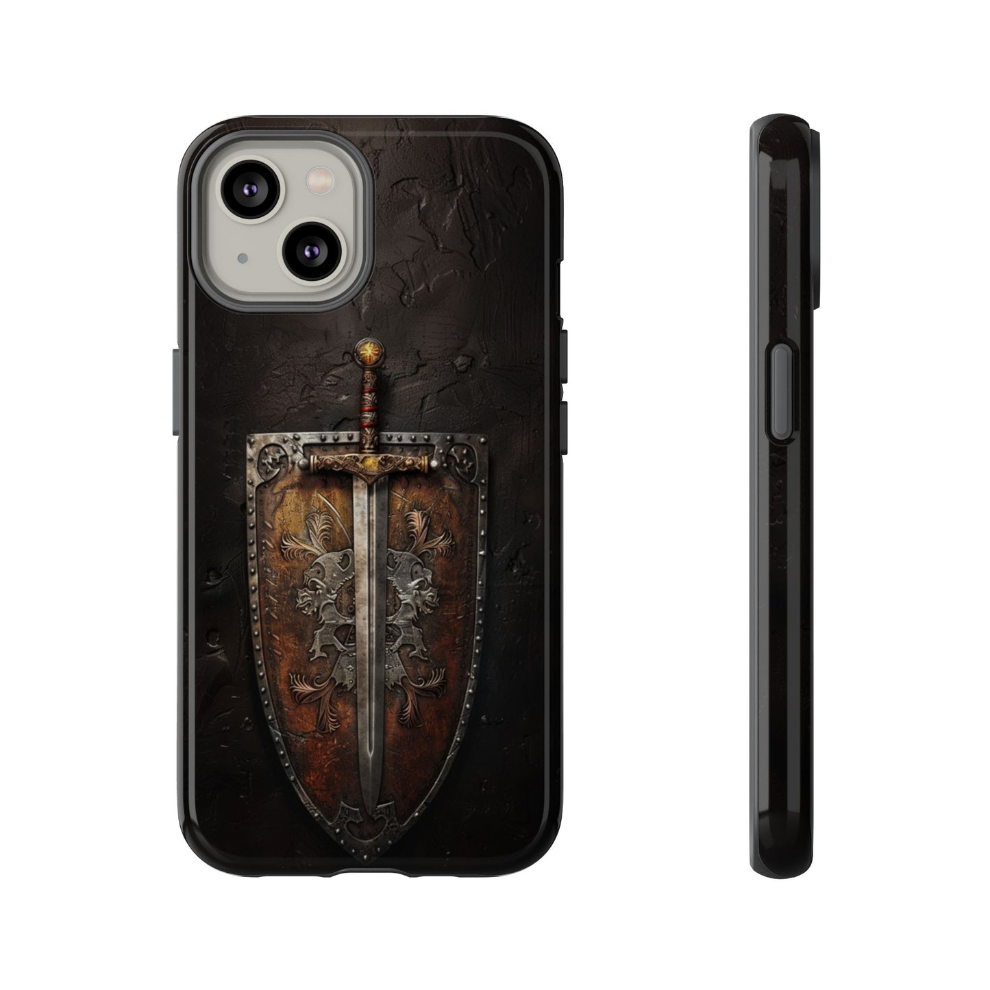 Medieval Sword and Shield Phone Case - For iPhone, Samsung Galaxy, and Google Pixel Devices