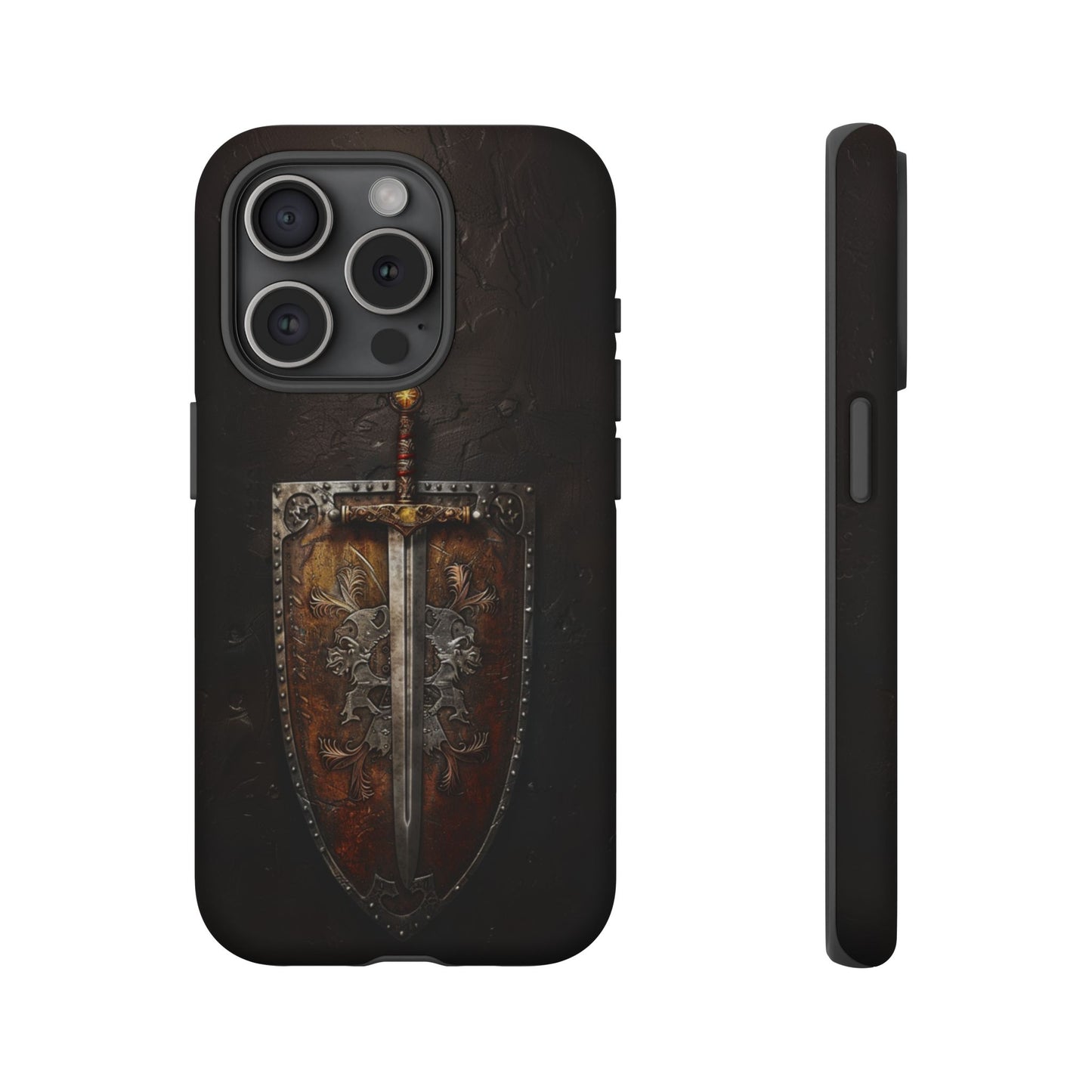 Medieval Sword and Shield Phone Case - For iPhone, Samsung Galaxy, and Google Pixel Devices