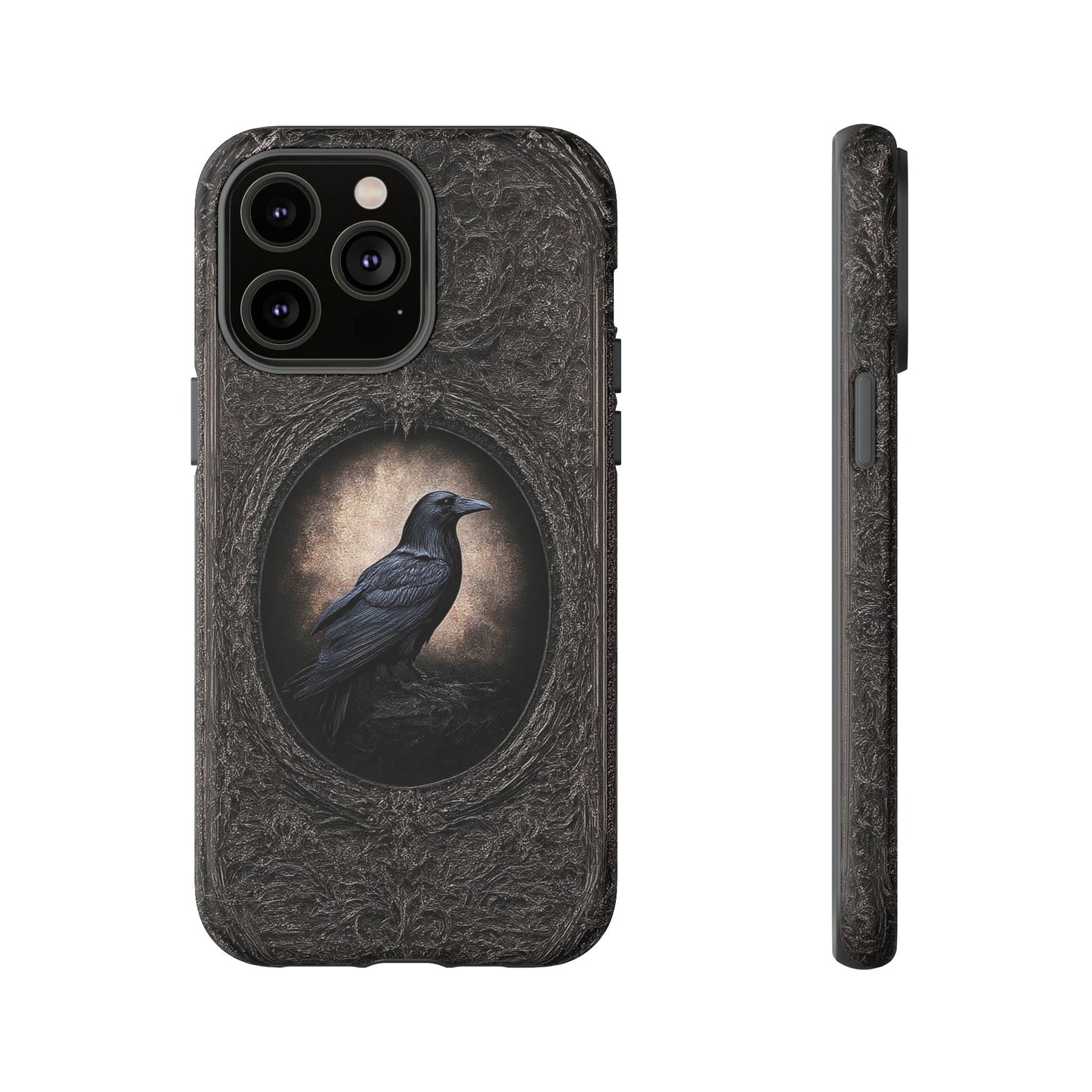 Gothic Raven Phone Case - Mysterious Dark Bird Design
