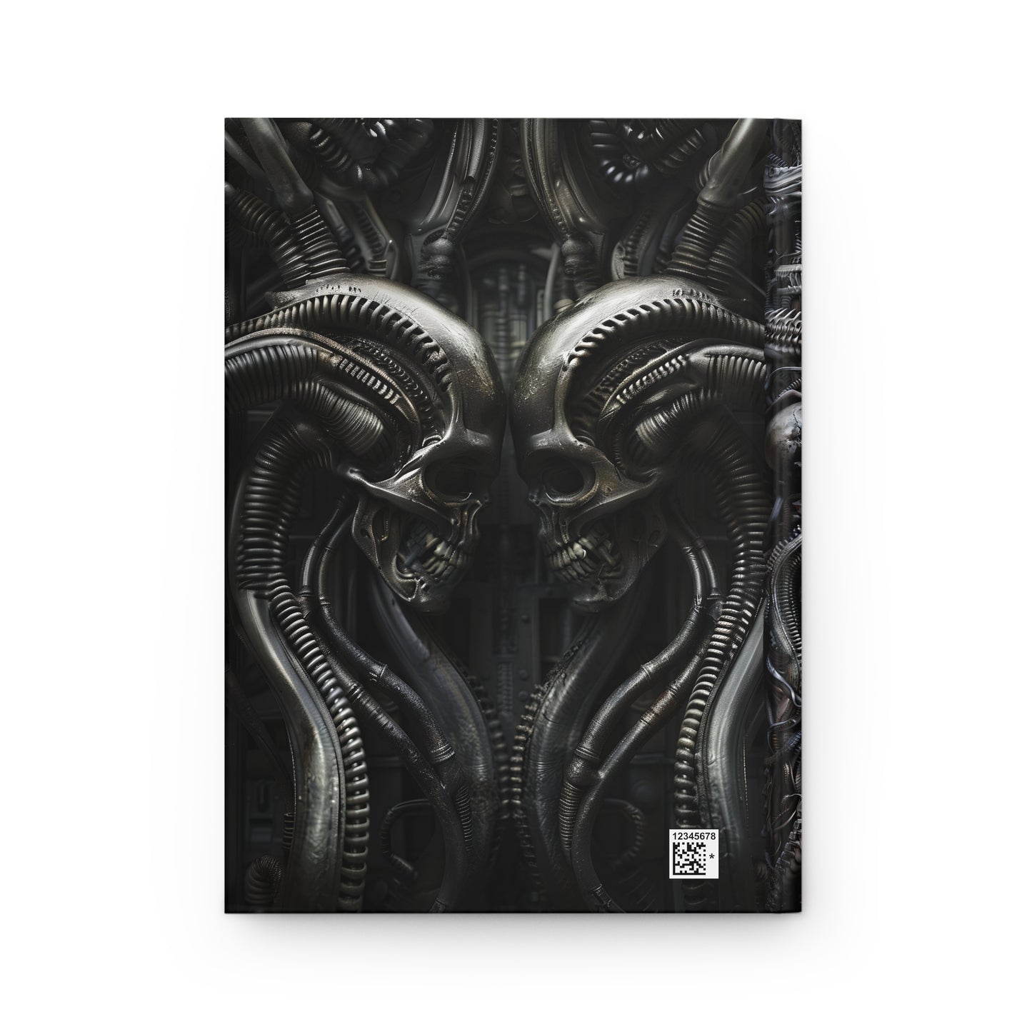 Biomechanical Skulls Hardcover Notebook - Dark Sci-Fi Journal for Writing and Sketching
