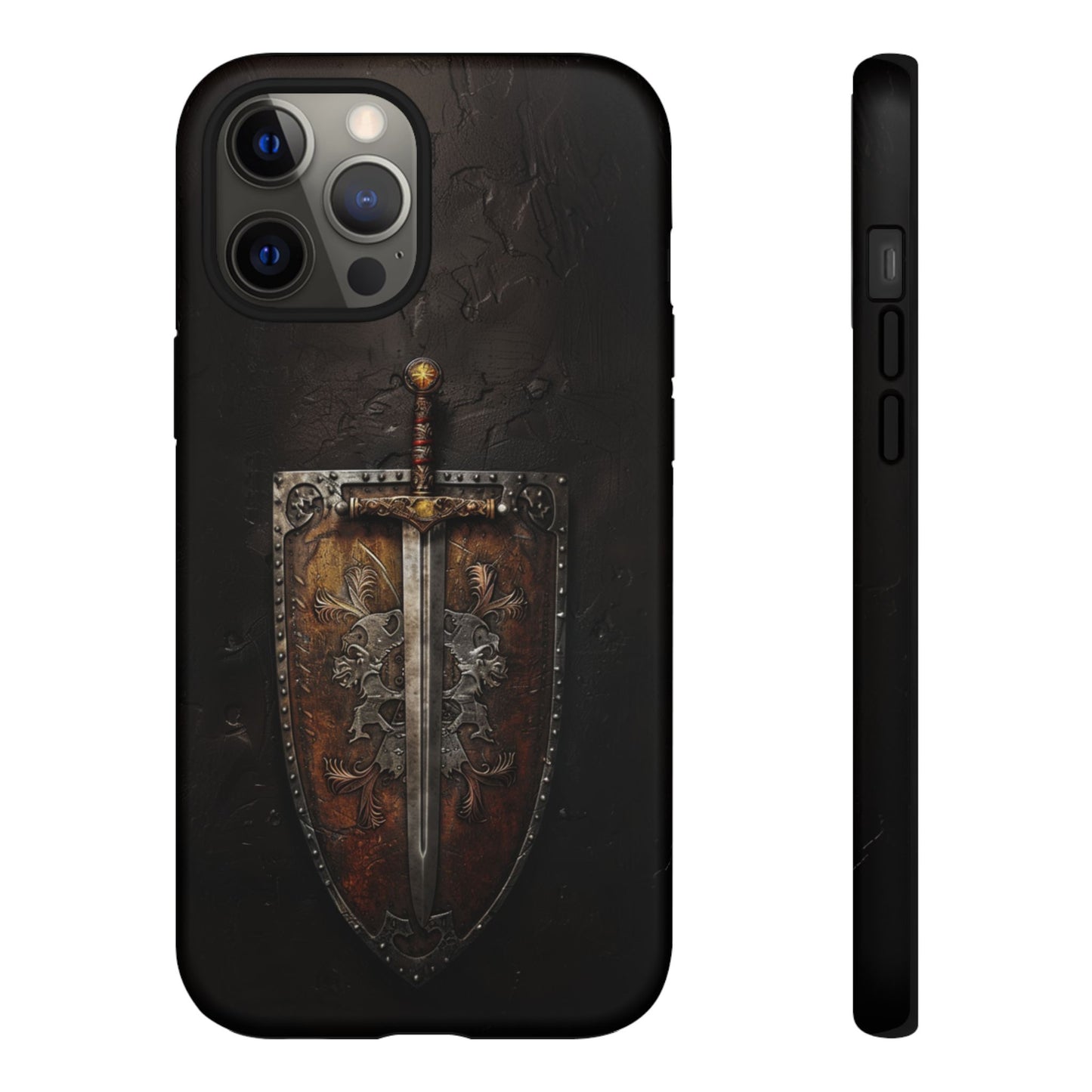Medieval Sword and Shield Phone Case - For iPhone, Samsung Galaxy, and Google Pixel Devices
