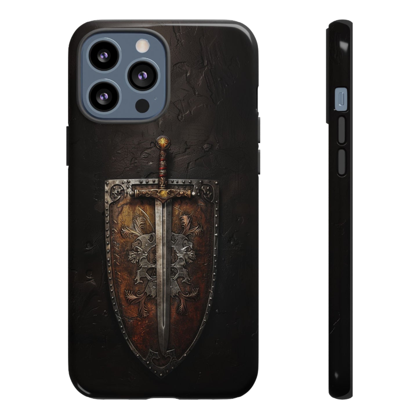 Medieval Sword and Shield Phone Case - For iPhone, Samsung Galaxy, and Google Pixel Devices