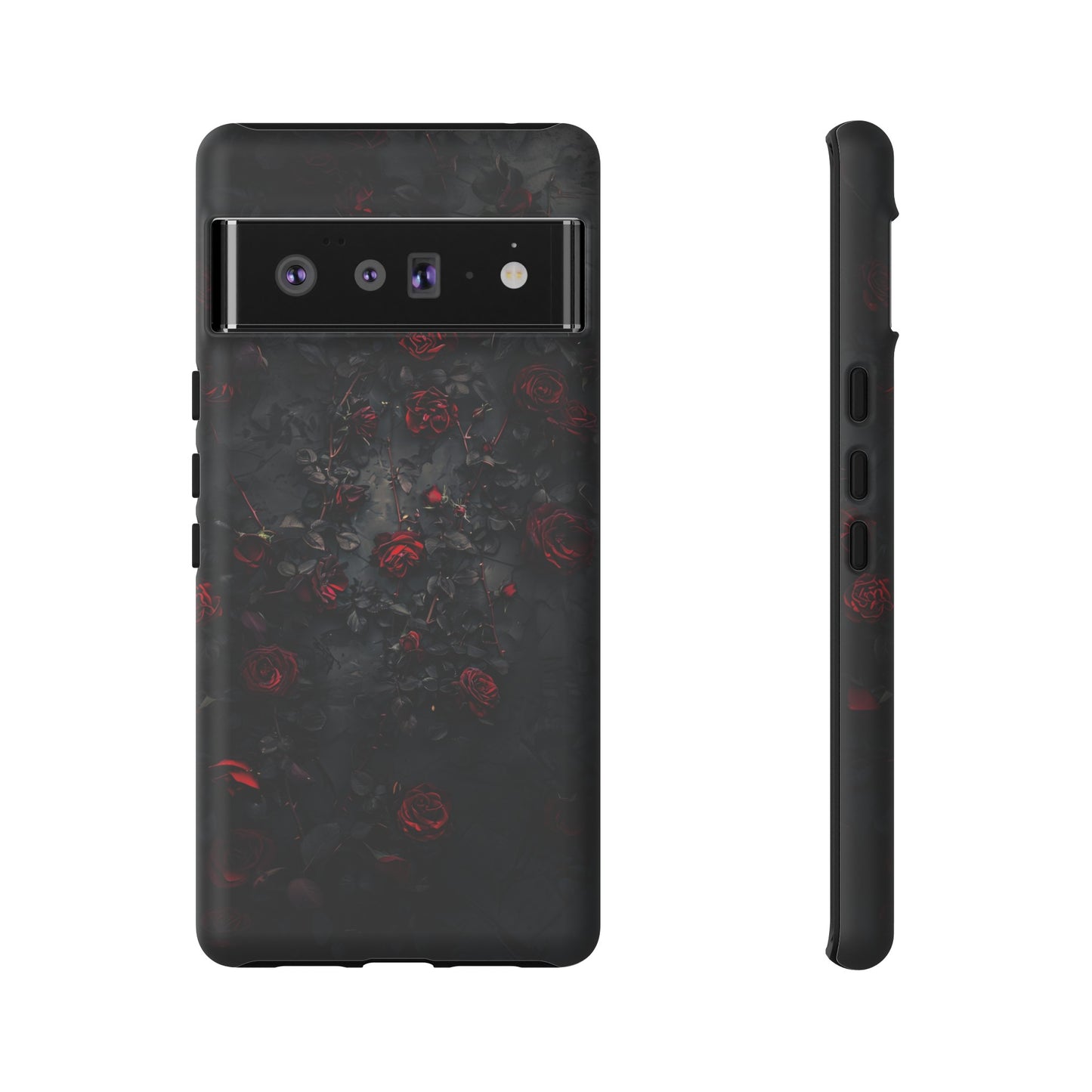 Gothic Roses Tough Phone Case – Elegant Dark Floral Design for iPhone, Samsung Galaxy, and Google Pixel Devices
