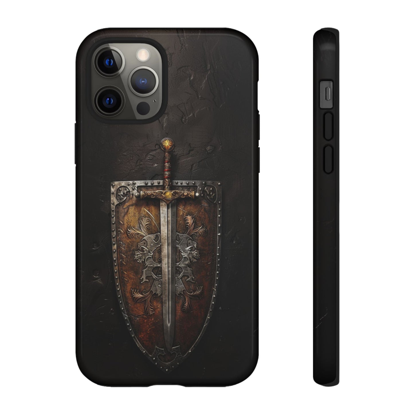 Medieval Sword and Shield Phone Case - For iPhone, Samsung Galaxy, and Google Pixel Devices
