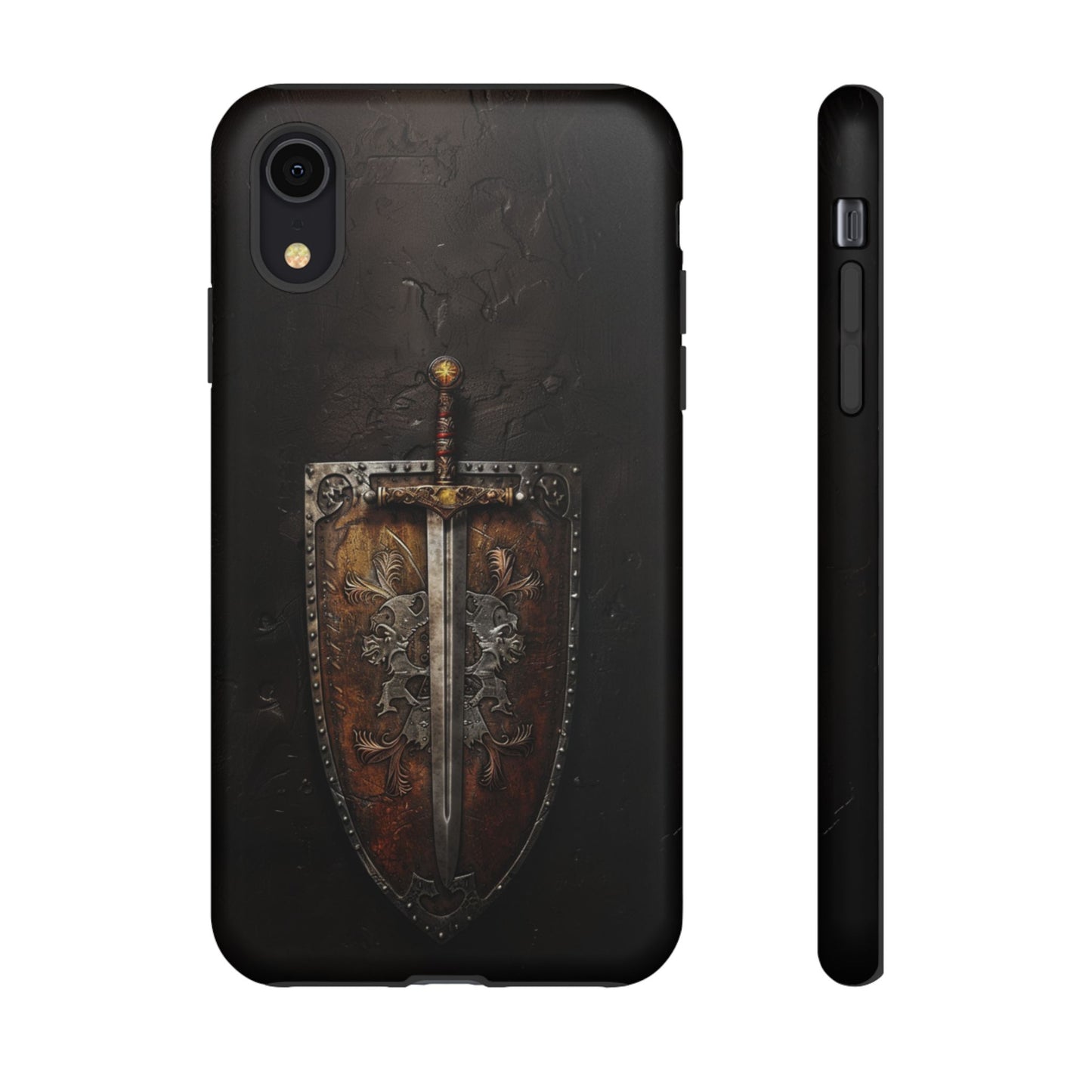 Medieval Sword and Shield Phone Case - For iPhone, Samsung Galaxy, and Google Pixel Devices