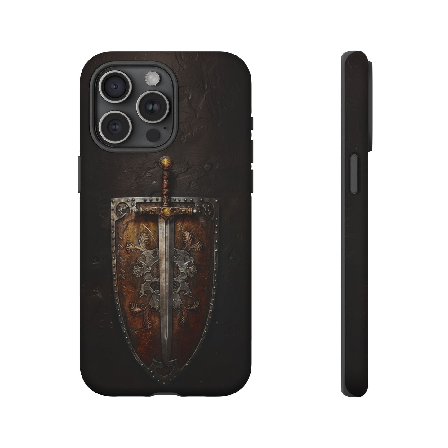 Medieval Sword and Shield Phone Case - For iPhone, Samsung Galaxy, and Google Pixel Devices