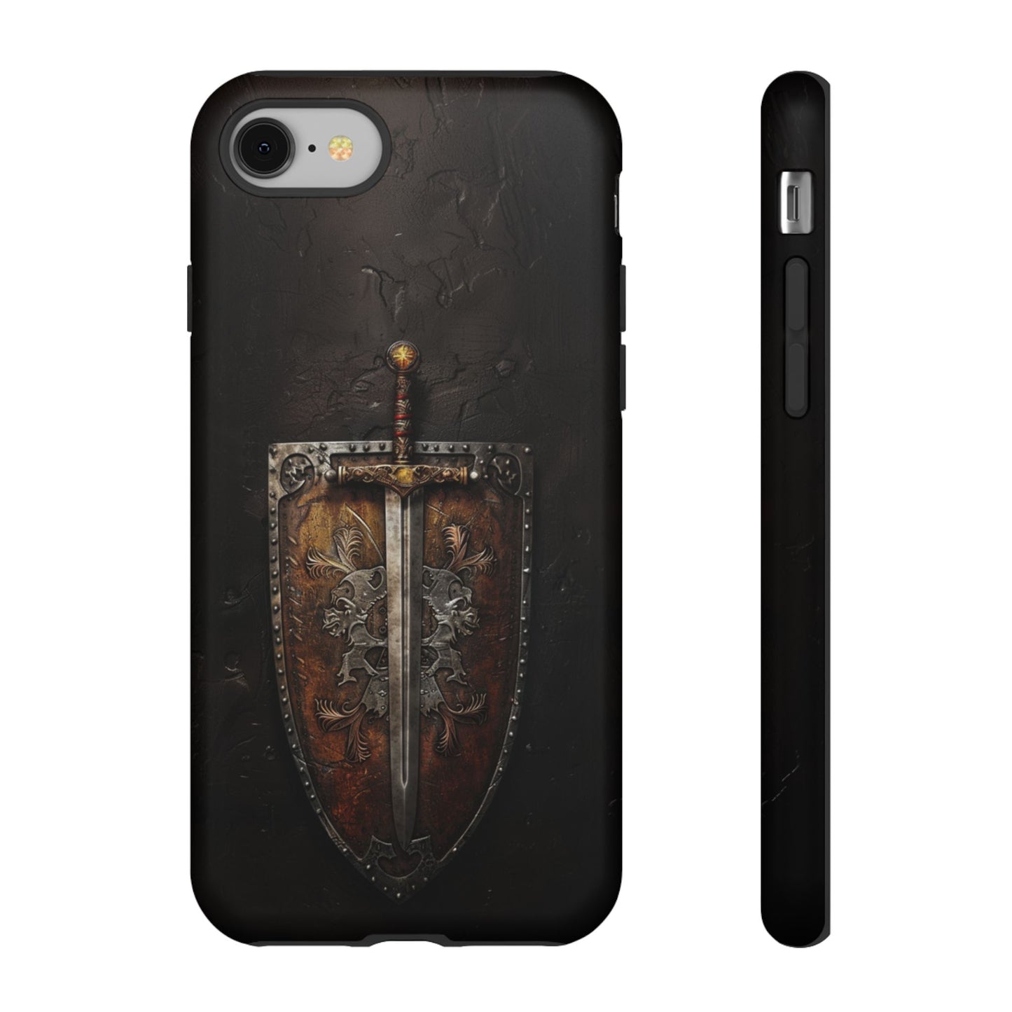 Medieval Sword and Shield Phone Case - For iPhone, Samsung Galaxy, and Google Pixel Devices