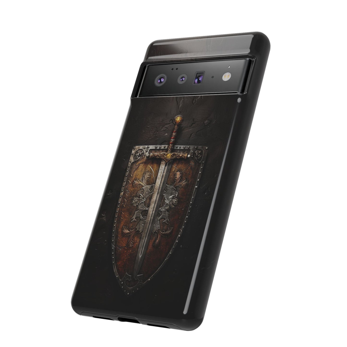 Medieval Sword and Shield Phone Case - For iPhone, Samsung Galaxy, and Google Pixel Devices