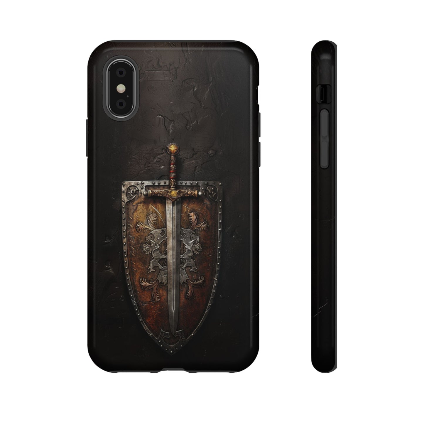 Medieval Sword and Shield Phone Case - For iPhone, Samsung Galaxy, and Google Pixel Devices