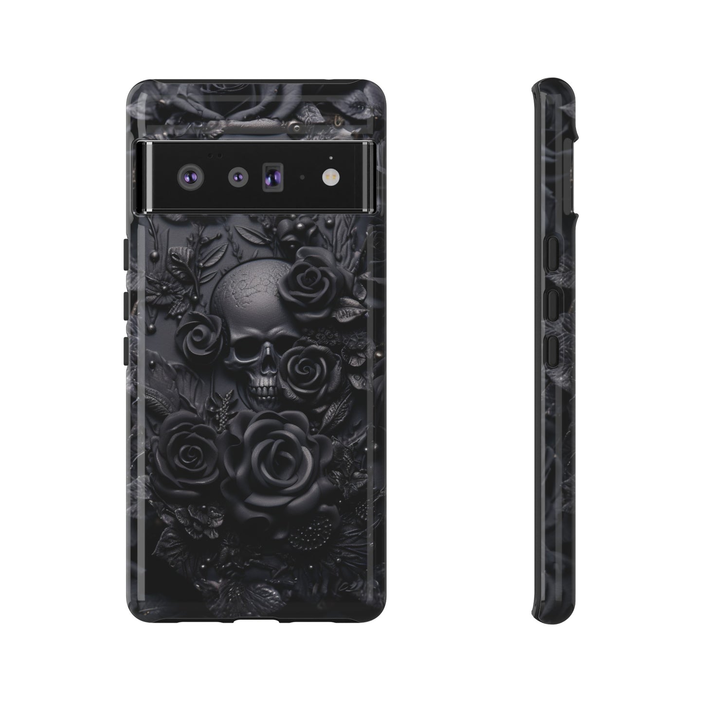 Gothic Black Roses Tough Phone Case – Elegant Dark Floral Design for iPhone, Samsung Galaxy, and Google Pixel Devices