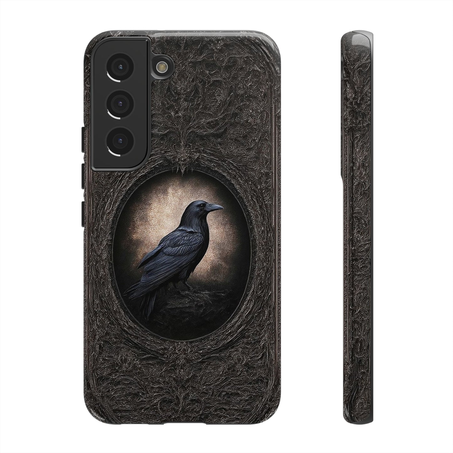 Gothic Raven Phone Case - Mysterious Dark Bird Design