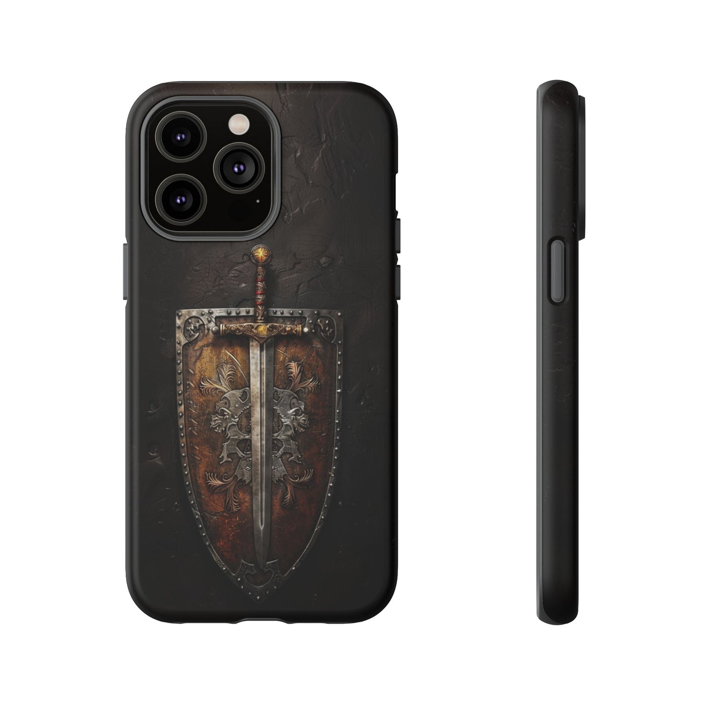 Medieval Sword and Shield Phone Case - For iPhone, Samsung Galaxy, and Google Pixel Devices