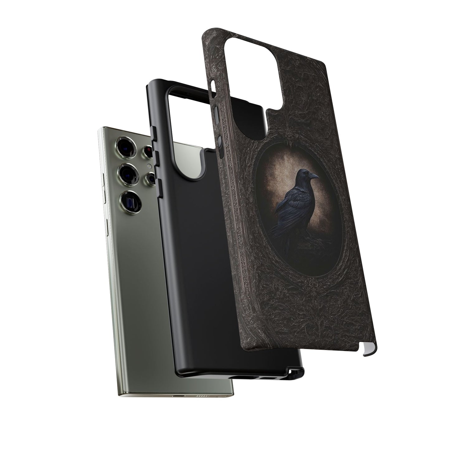 Gothic Raven Phone Case - Mysterious Dark Bird Design