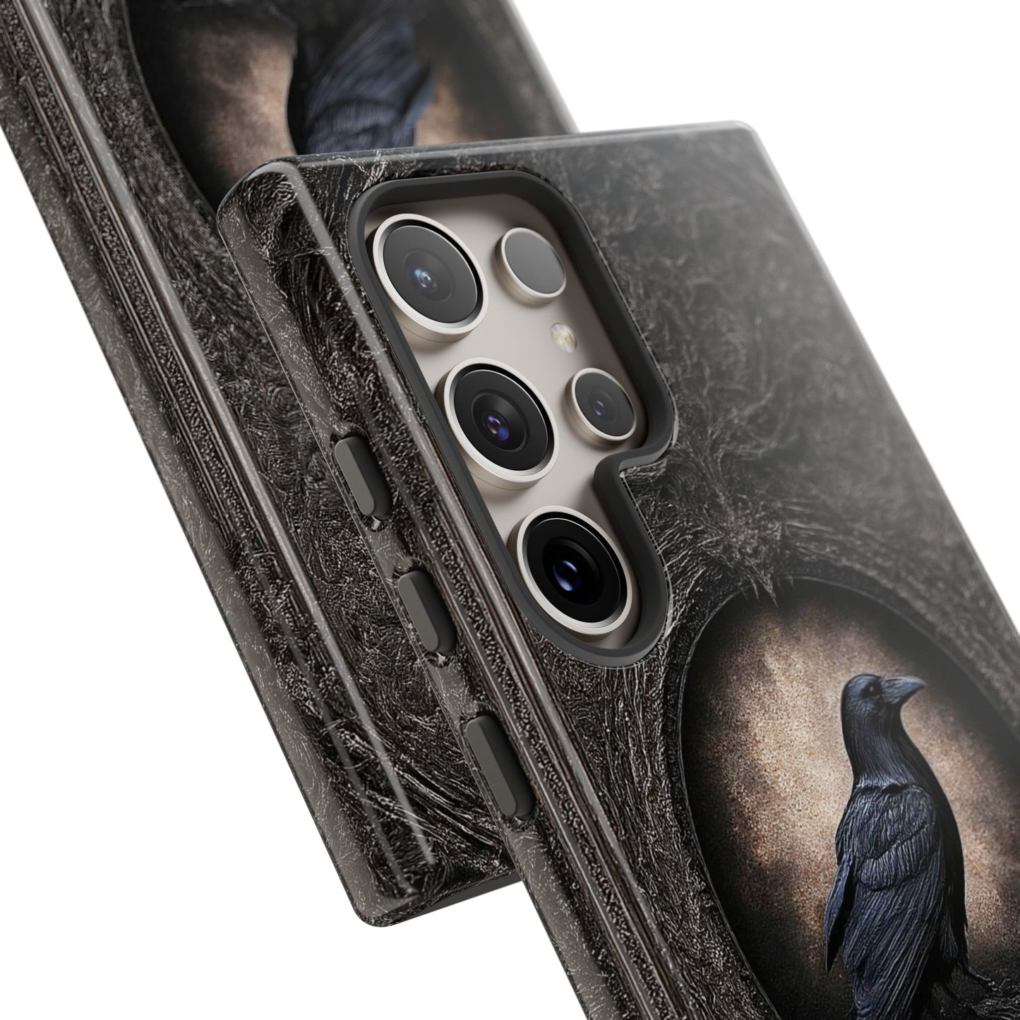 Gothic Raven Phone Case - Mysterious Dark Bird Design
