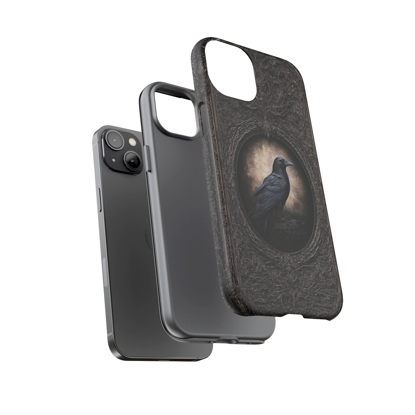 Gothic Raven Phone Case - Mysterious Dark Bird Design