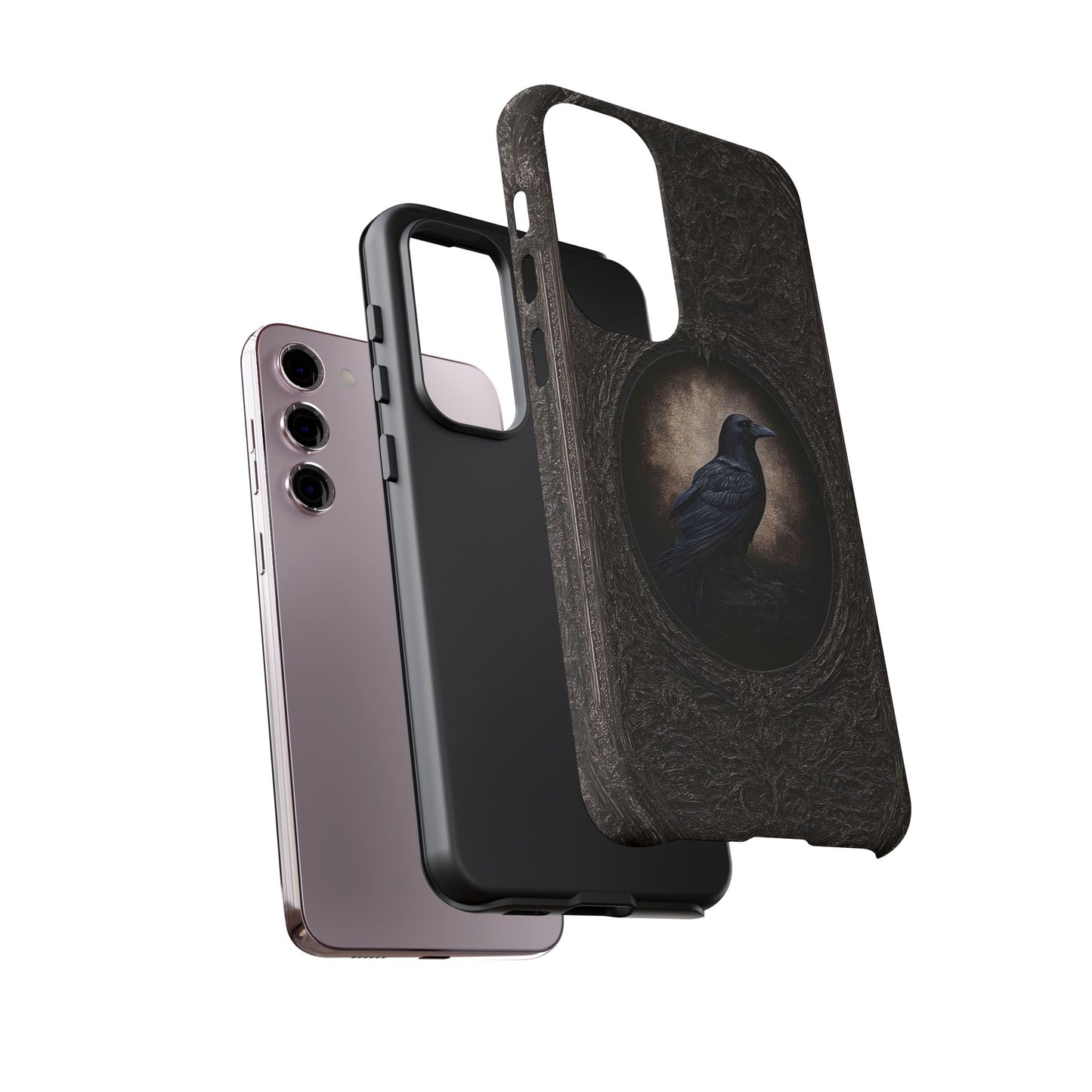 Gothic Raven Phone Case - Mysterious Dark Bird Design
