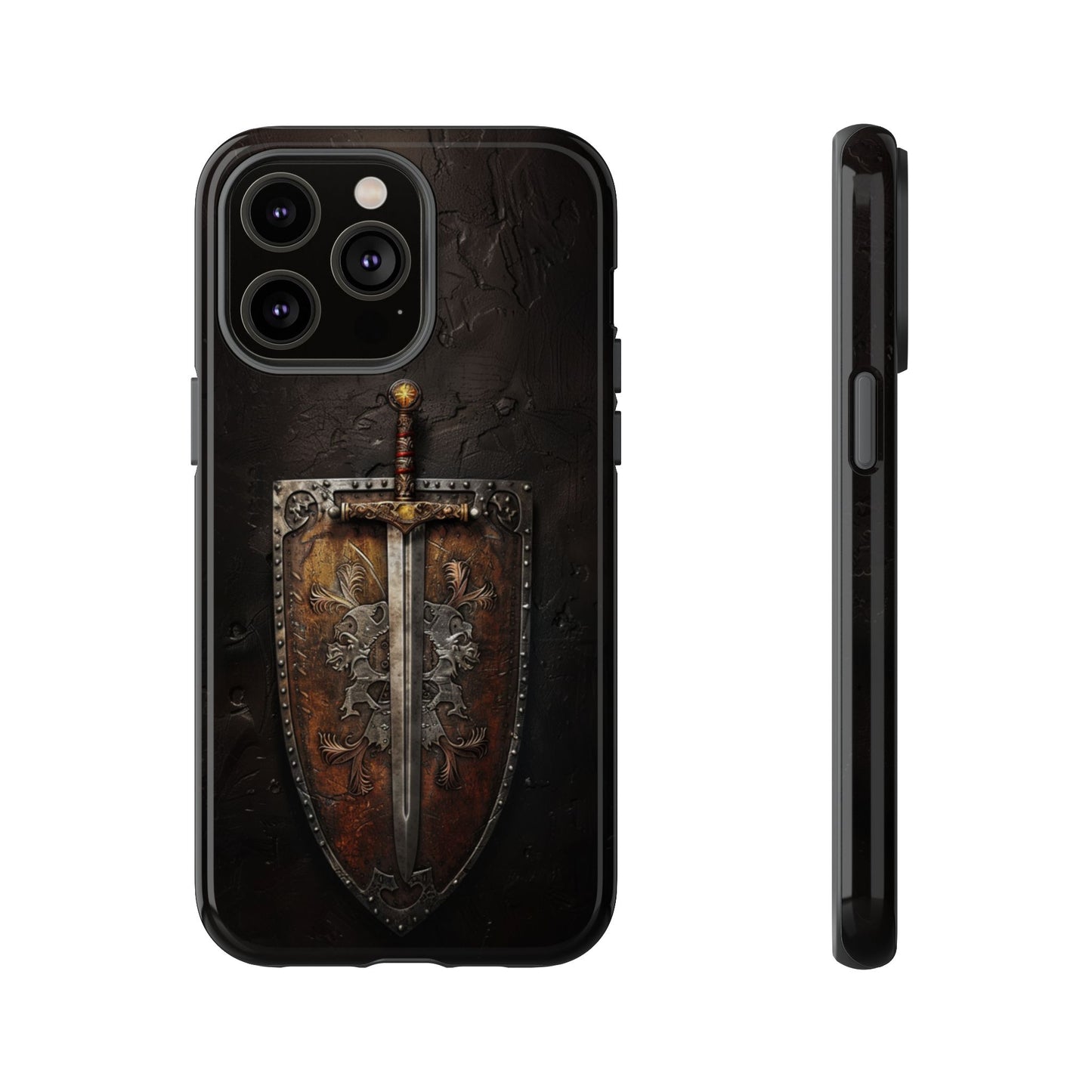 Medieval Sword and Shield Phone Case - For iPhone, Samsung Galaxy, and Google Pixel Devices