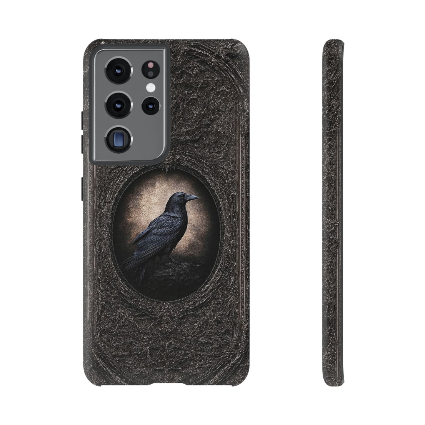 Gothic Raven Phone Case - Mysterious Dark Bird Design